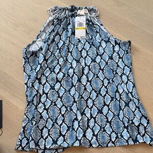 NWT!  Blue Snake Print Women's Top with chain straps!